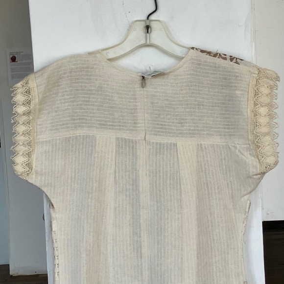 Cream Vintage embroidered mexican sheath dress - Picture 8 of 9